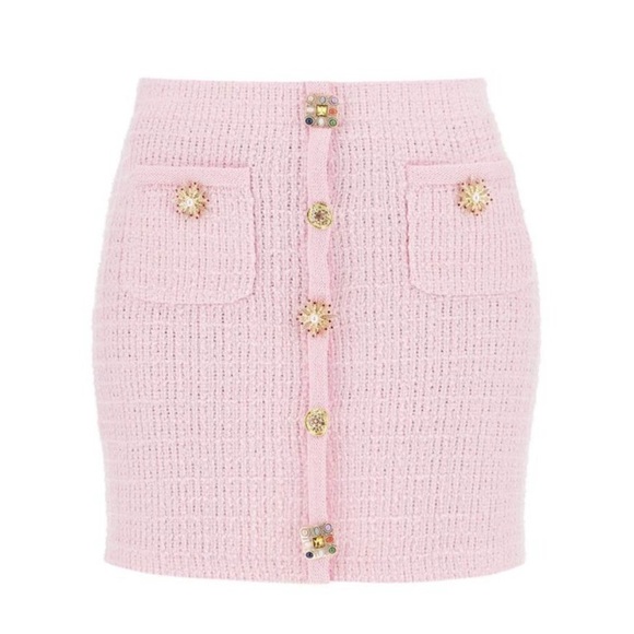 Self-Portrait Dresses & Skirts - Self Portrait 'Knitted Mini Skirt With Jewel Buttons